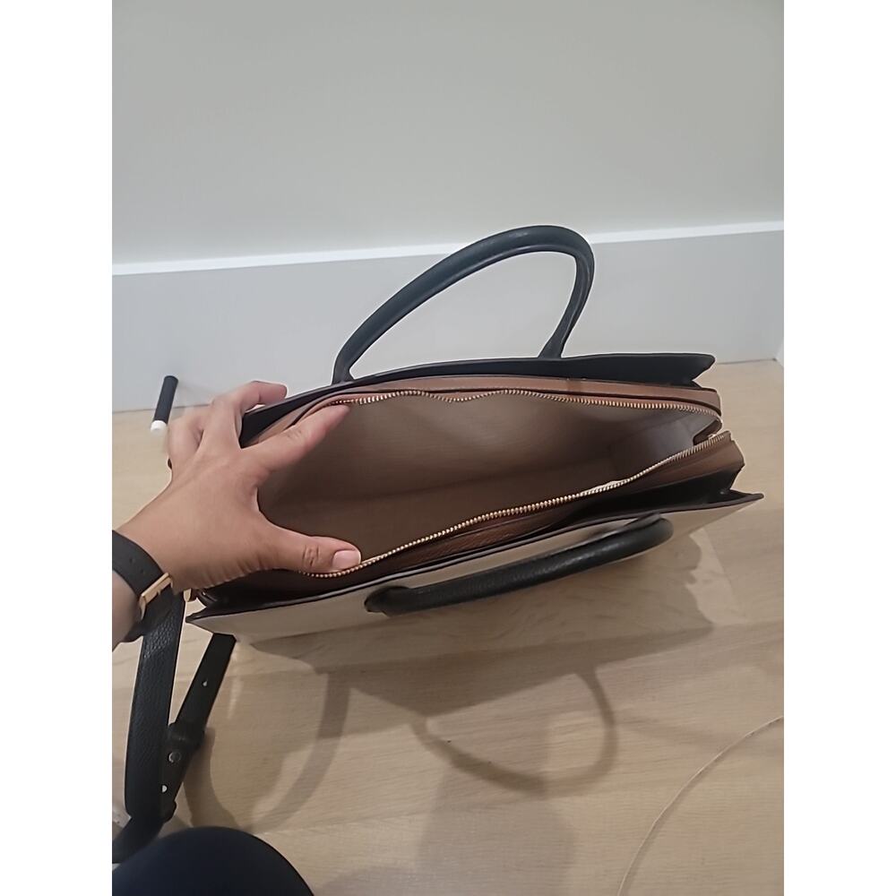 Kate Spade Knott Large Cream Tan Leather Laptop Work Commuter Bag Travel School - Picture 11 of 14